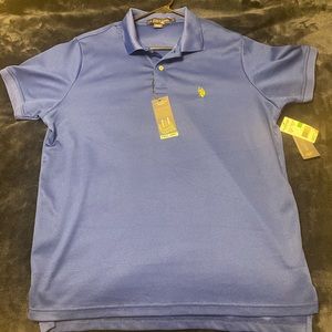 USPA blue collared shirt. NWT